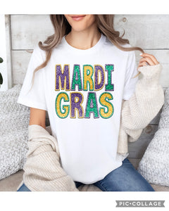 Mardi Gras faux glitter Applique - Glitz ‘N’ Glam