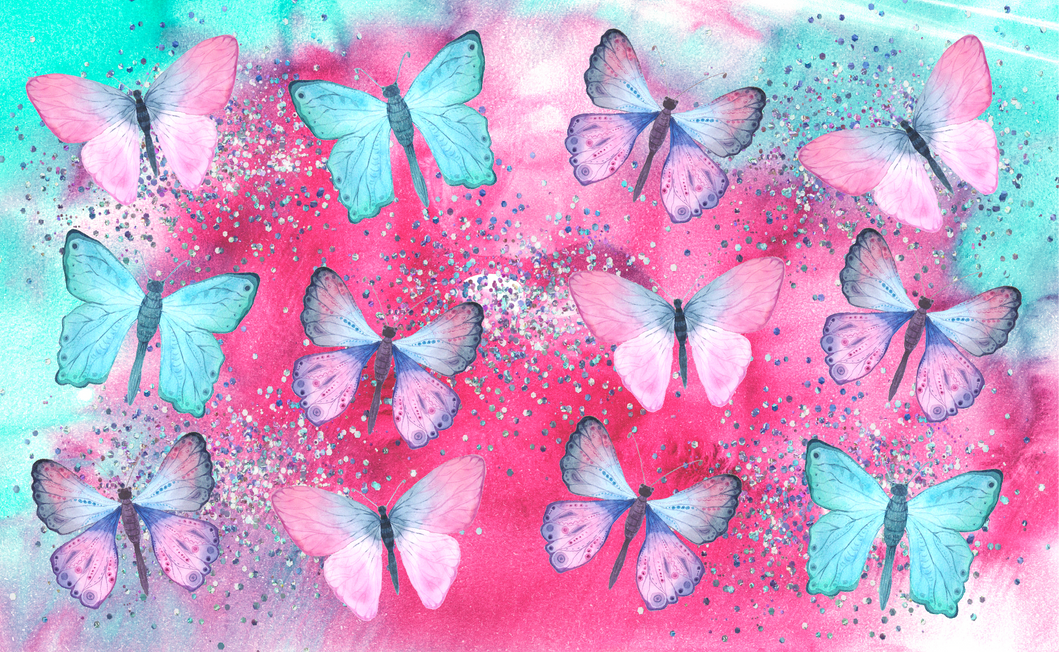 Butterfly seamless tumbler print - Glitz ‘N’ Glam