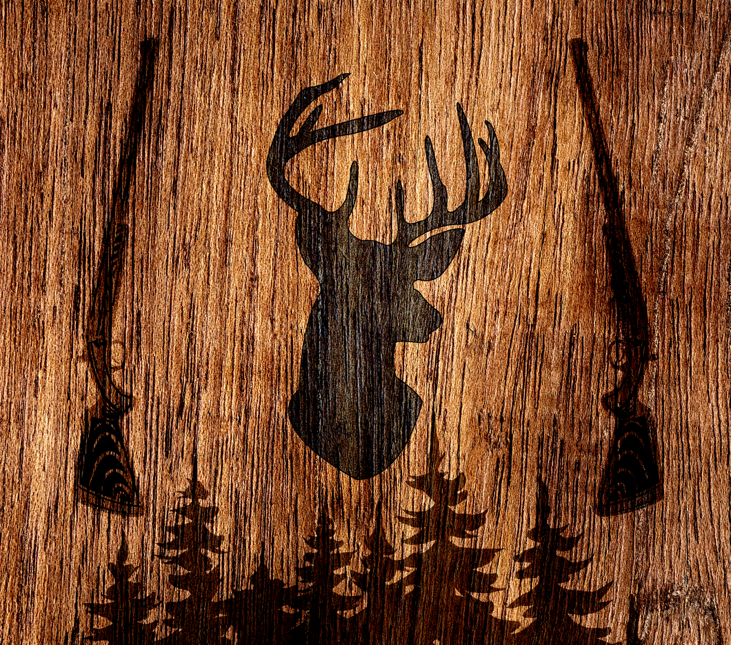 Wood grain deer seamless tumbler print - Glitz ‘N’ Glam