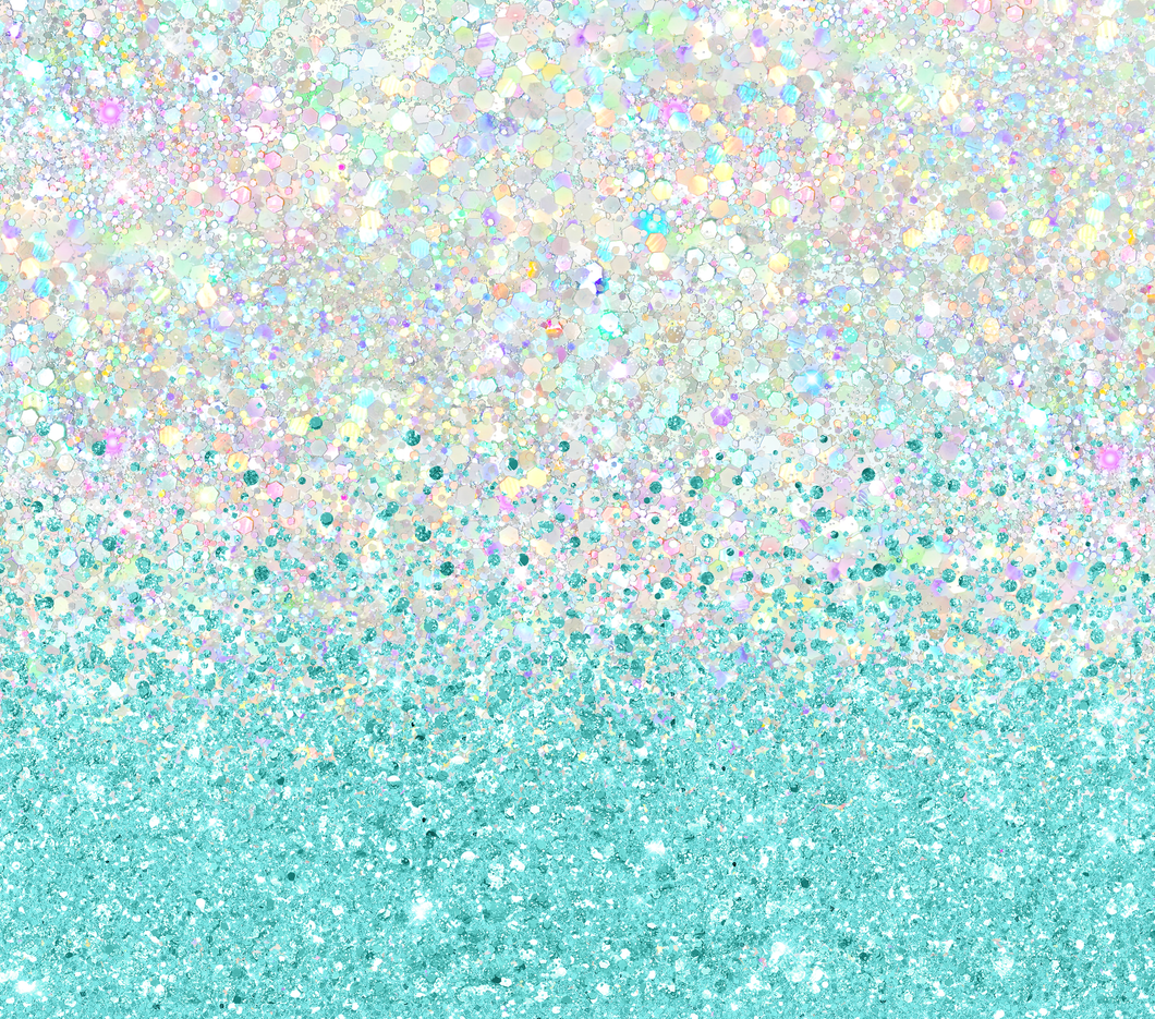 Teal glitter seamless tumbler print - Glitz ‘N’ Glam