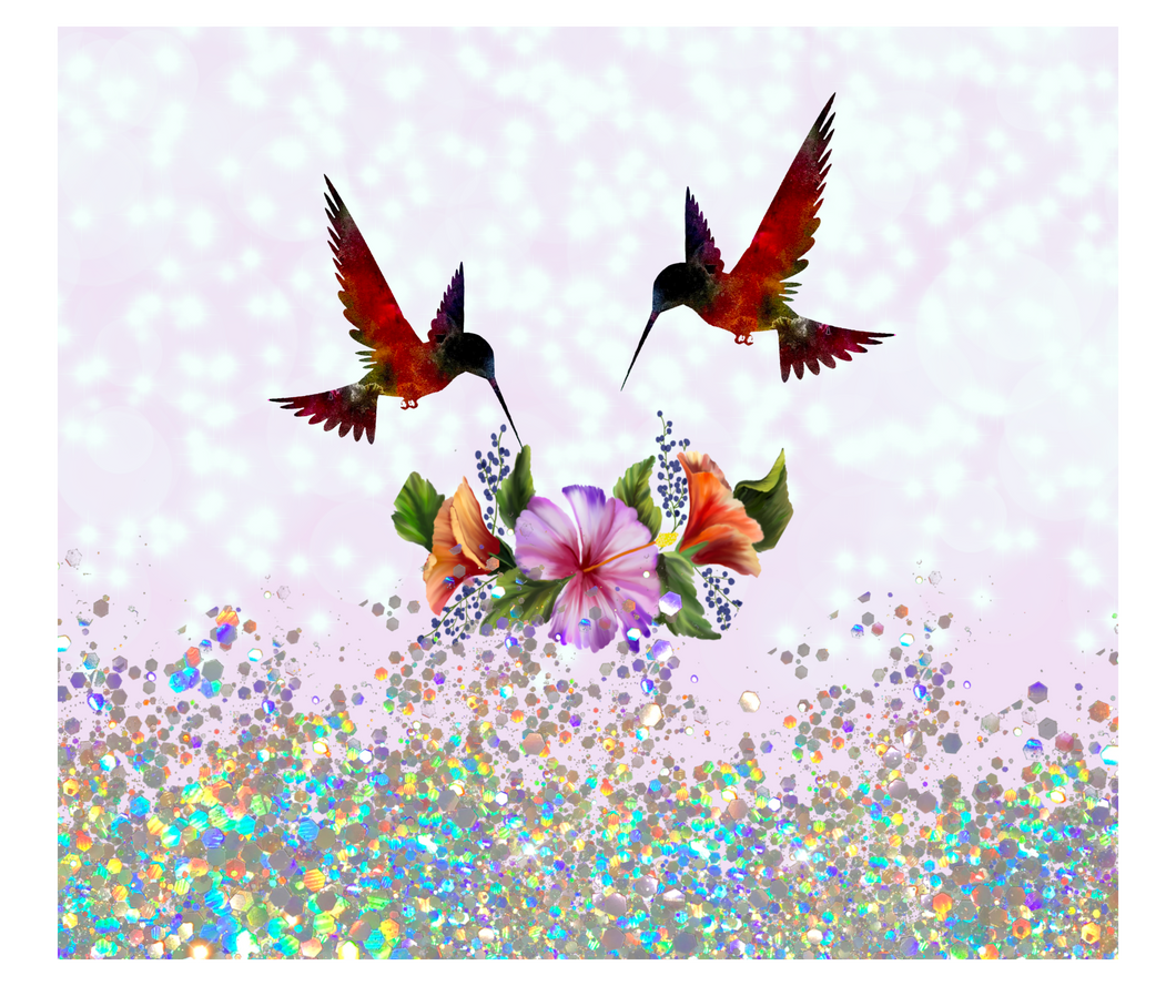 Rainbow hummingbird seamless tumbler print - Glitz ‘N’ Glam